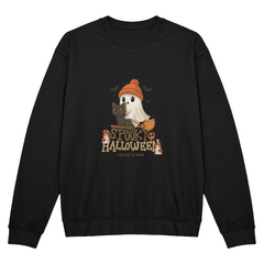 Too Cute to Spook Ghost & Black Cat Halloween Crewneck Sweatshirt