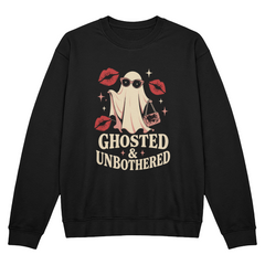 Ghosted & Unbothered Funny Halloween Crewneck Sweatshirt
