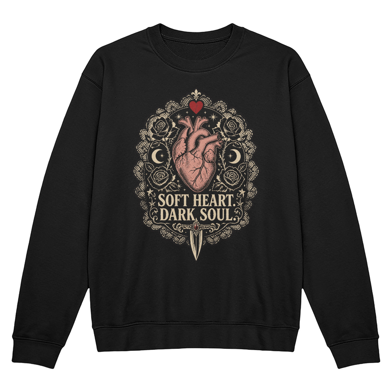 Soft Heart Dark Soul Gothic Anatomical Heart Sweatshirt