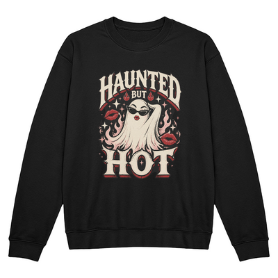 Haunted But Hot Ghost Halloween Crewneck Sweatshirt