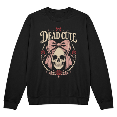 Dead Cute Girly Halloween Skull Crewneck Sweatshirt