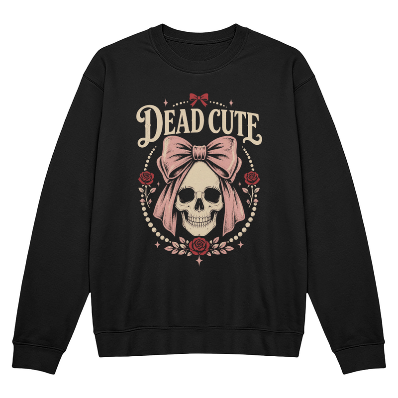 Dead Cute Girly Halloween Skull Crewneck Sweatshirt