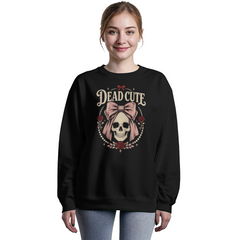 Dead Cute Girly Halloween Skull Crewneck Sweatshirt