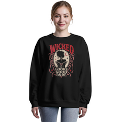 Wicked Looks Good on Me Witchy Halloween Crewneck Sweatshirt