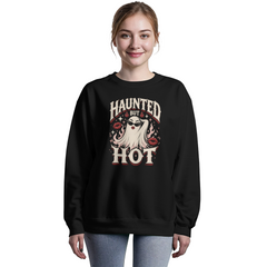 Haunted But Hot Ghost Halloween Crewneck Sweatshirt