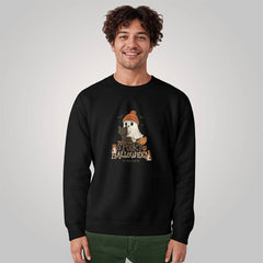 Too Cute to Spook Ghost & Black Cat Halloween Crewneck Sweatshirt