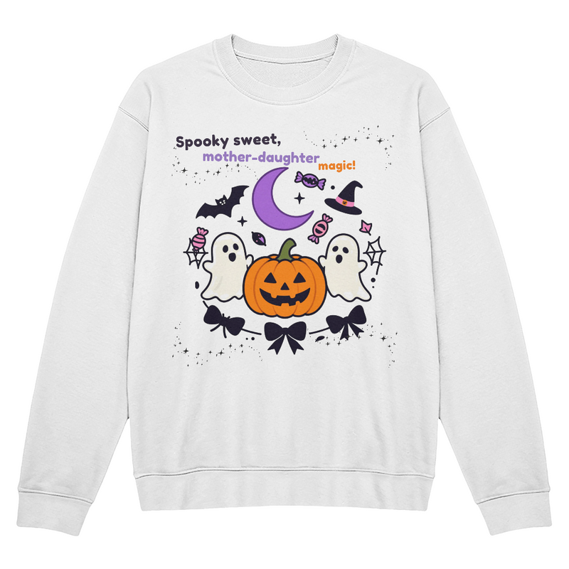 Spooky Sweet Mother-Daughter Halloween Sweatshirt - Halloween Crewneck Sweater