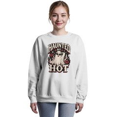 Haunted But Hot Ghost Halloween Crewneck Sweatshirt
