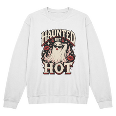 Haunted But Hot Ghost Halloween Crewneck Sweatshirt