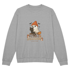 Too Cute to Spook Ghost & Black Cat Halloween Crewneck Sweatshirt