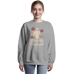 Ghosted & Unbothered Funny Halloween Crewneck Sweatshirt