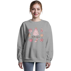 Pink Coquette Christmas Crewneck Sweatshirt – 'Tis the Season